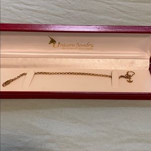 Anchor and heart gold bracelet